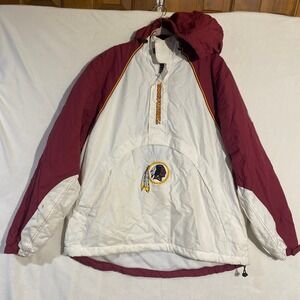 Reebok NFL Washington Redskins On Field Quarter Zip Hooded Jacket Mens Medium M4